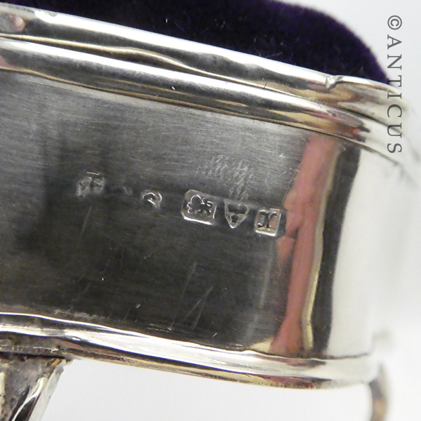 Small Lidded Silver Trinket Box, Chester, 1910.