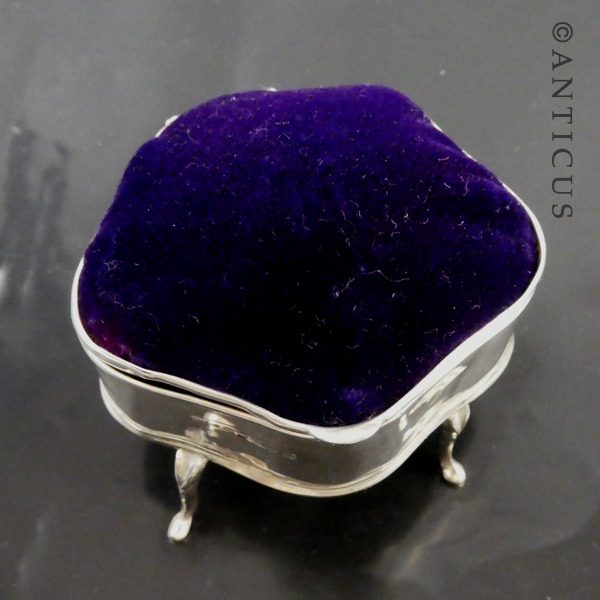 Small Lidded Silver Trinket Box, Chester, 1910.