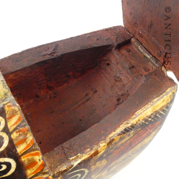 Carved and Painted Wooden Duck Box.