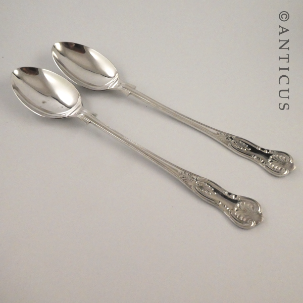 Pair of Large Kings Pattern Serving Spoons.