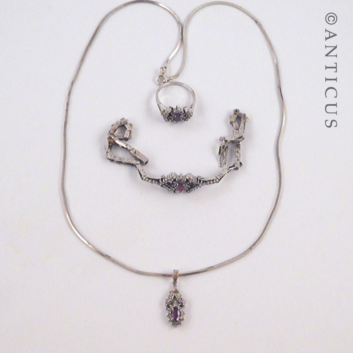 Ruby and Diamond Jewellery Set.