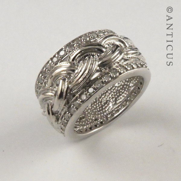 Modern Diamond Dress Ring, White Gold.