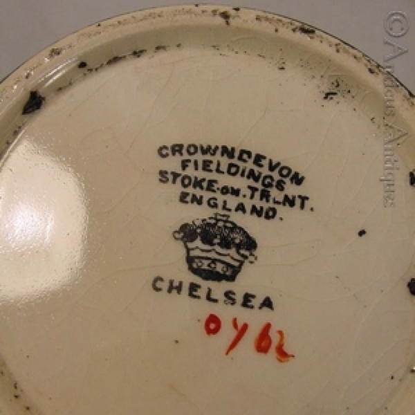 Crown Devon Asiatic Pheasant Black Ginger Jar.