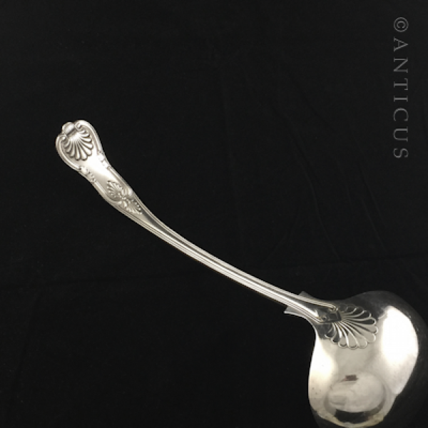 Very Large Soup Ladle, Kings Pattern Silver Plate.