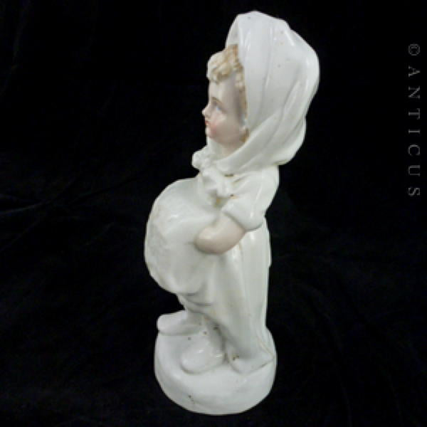 Victorian Figurine, Young Girl in Winter.