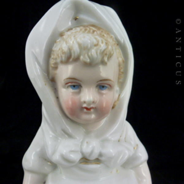 Victorian Figurine, Young Girl in Winter.