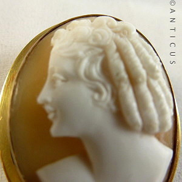 Gold Framed Genuine Cameo Brooch.