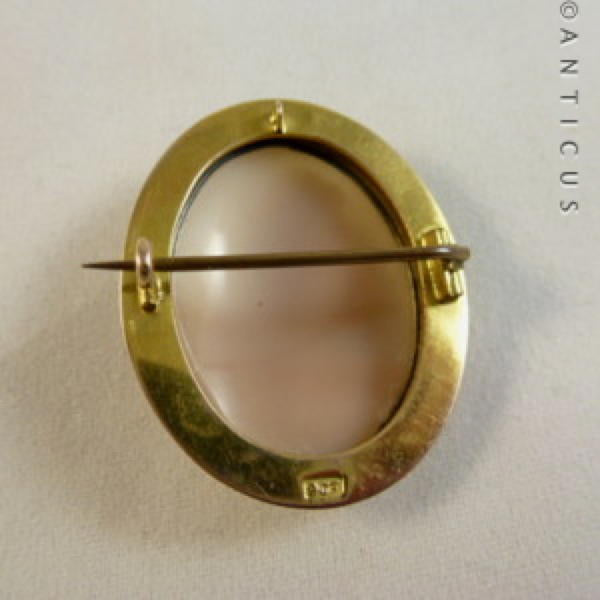 Gold Framed Genuine Cameo Brooch.