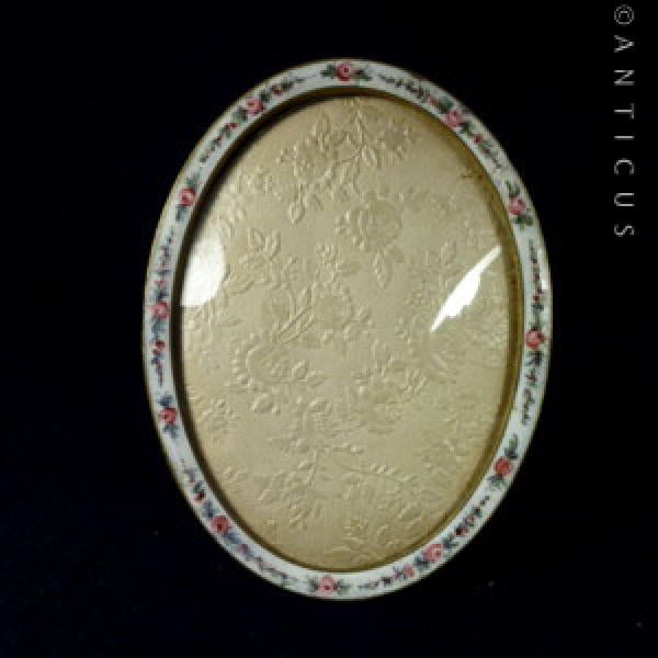 Edwardian Floral Enamel and Gilt Photo Frame.