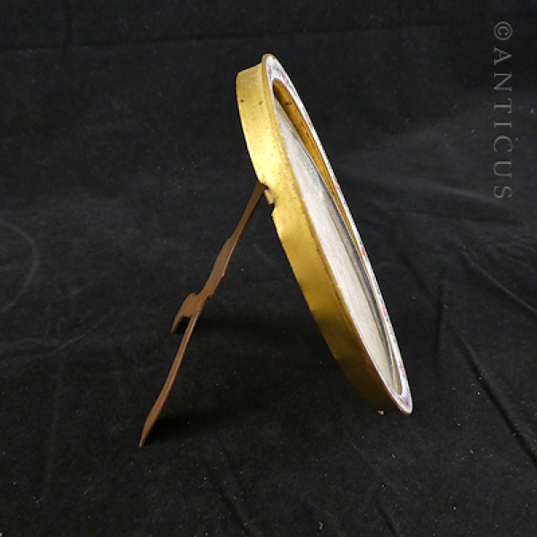 Edwardian Floral Enamel and Gilt Photo Frame.