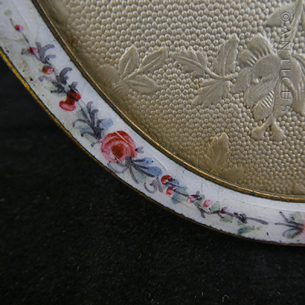 Edwardian Floral Enamel and Gilt Photo Frame.