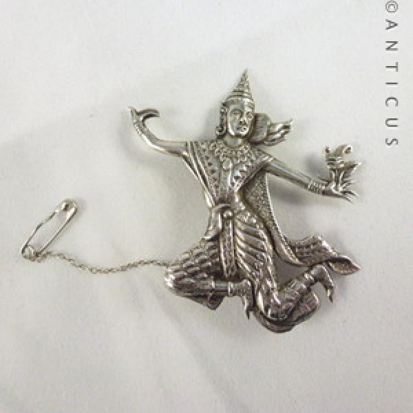 Sterling Silver Siamese Dancer Brooch.