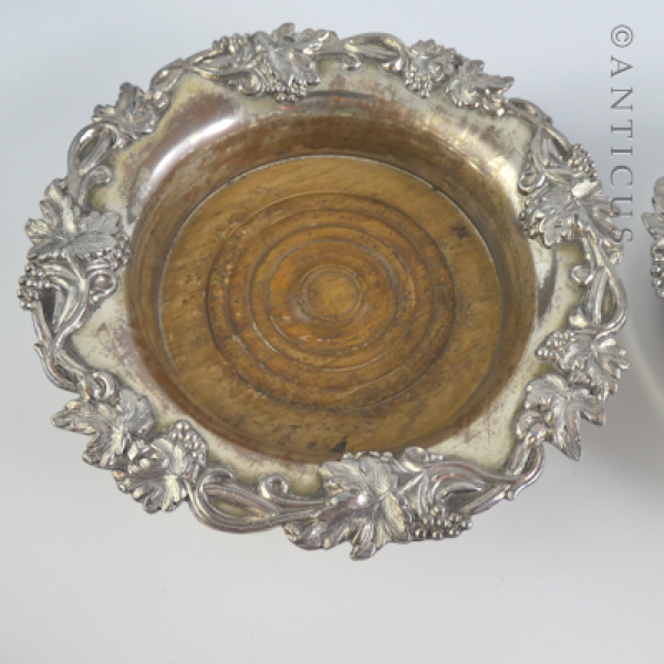 Pair of Old Sheffield Plate Decanter Coasters.