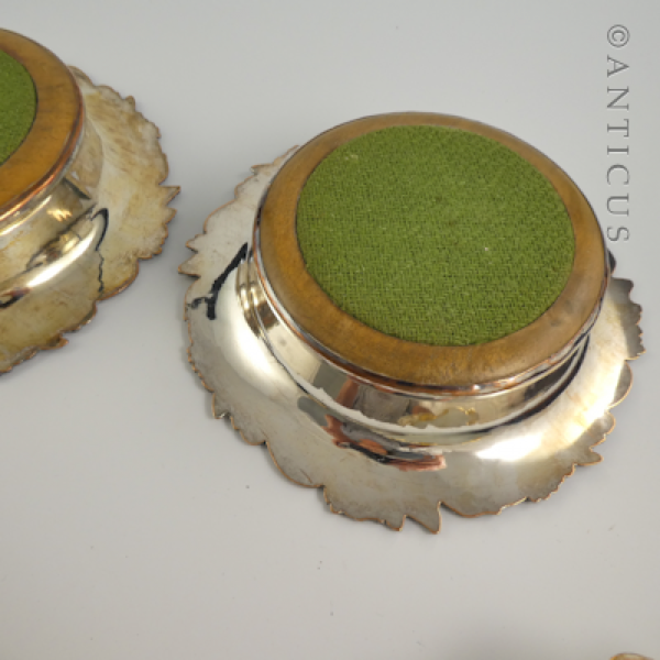 Pair of Old Sheffield Plate Decanter Coasters.