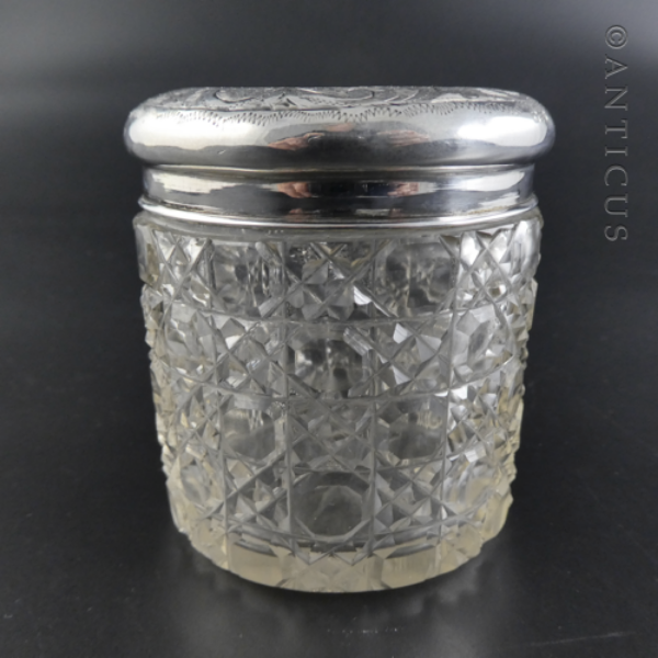 Sterling Silver-Topped Jar, Chester 1906.