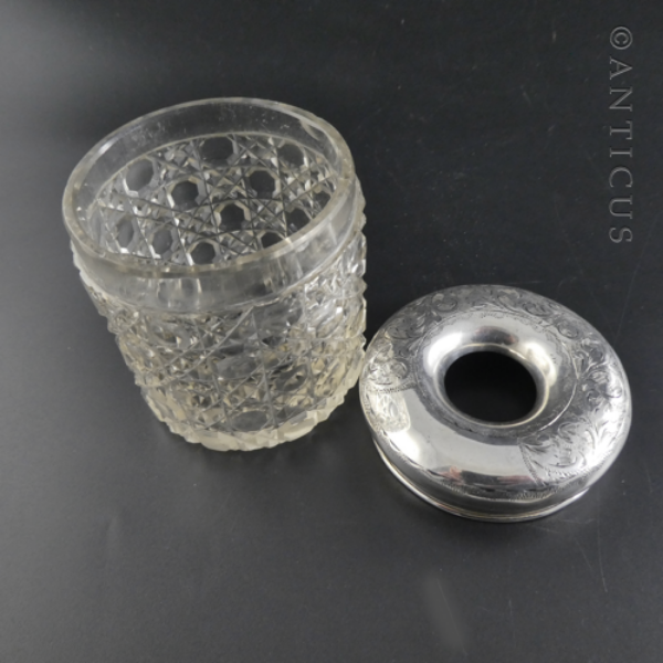 Sterling Silver-Topped Jar, Chester 1906.