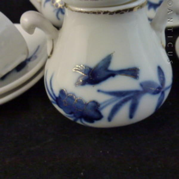 Continental Childs Blue and White Part Tea Set.