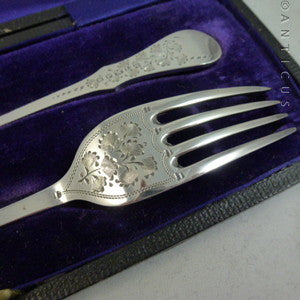 Victorian Christening Set, Silver Plate.