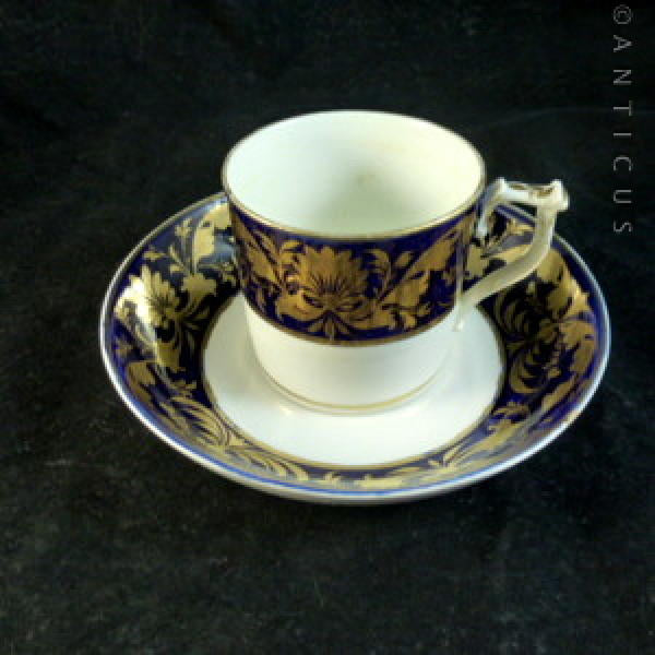 Georgian Derby Coffee Can and Saucer, Circa 1810.