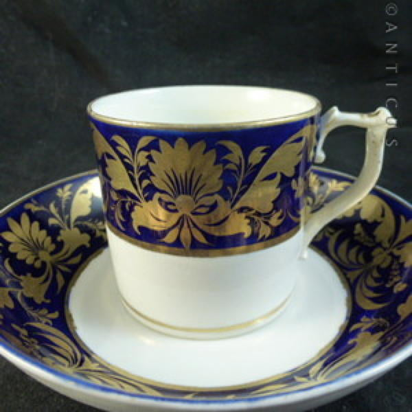 Georgian Derby Coffee Can and Saucer, Circa 1810.