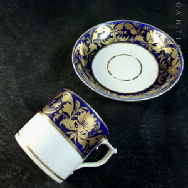 Georgian Derby Coffee Can and Saucer, Circa 1810.