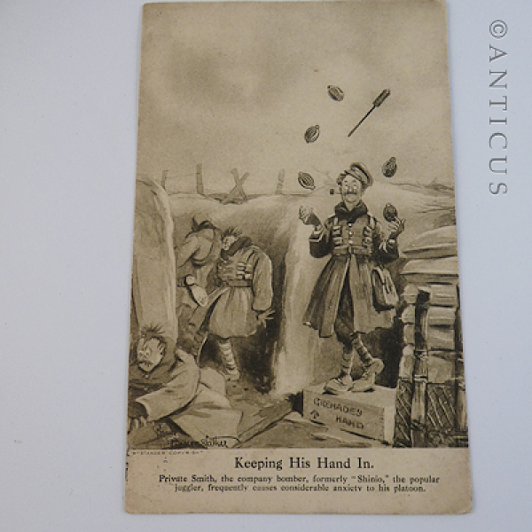 WWI Bairnsfather Postcard from the Trenches.