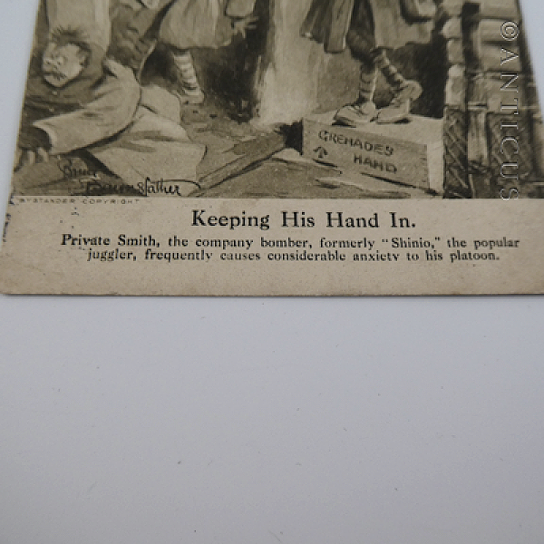 WWI Bairnsfather Postcard from the Trenches.