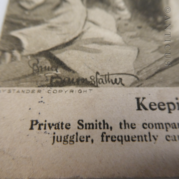 WWI Bairnsfather Postcard from the Trenches.