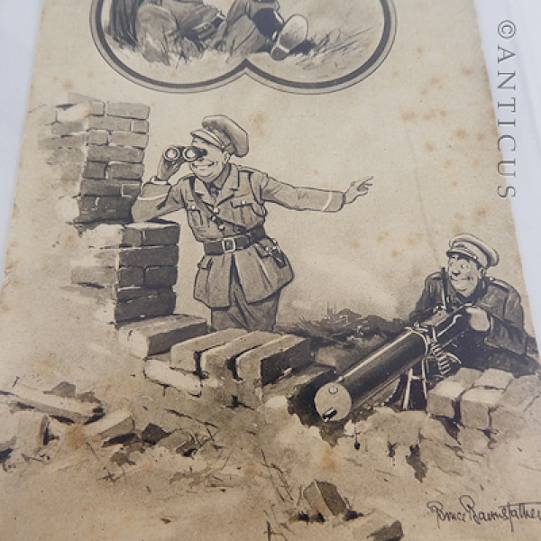 Bairnsfather Postcard "A Maxim Maxim", WW1.