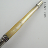 Rare Dip Pen, Longmore Patent, Silver and MOP.