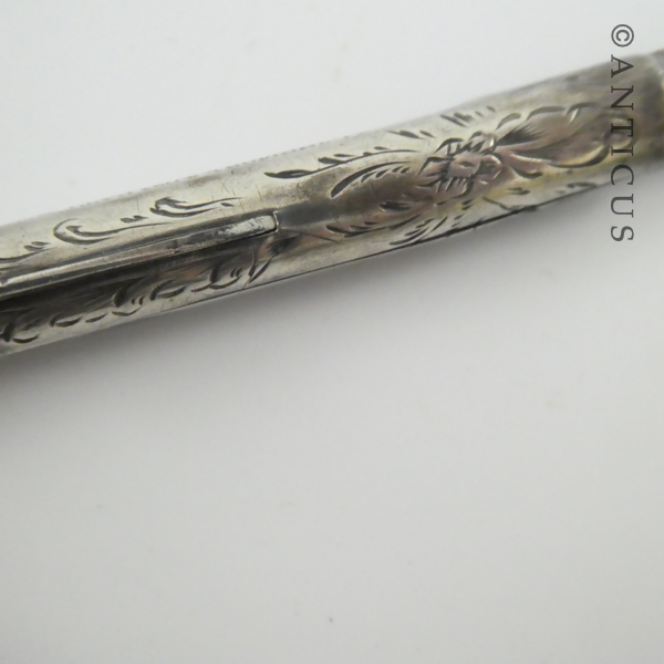 Rare Dip Pen, Longmore Patent, Silver and MOP.