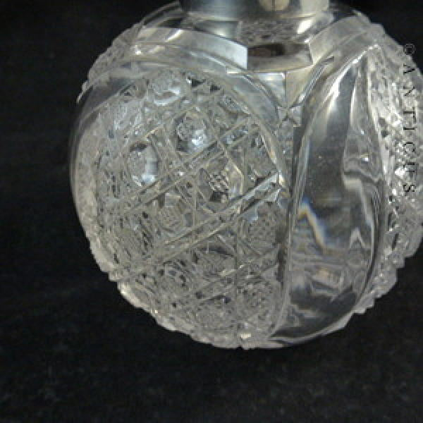 Large Scent Bottle, Crystal & Sterling Silver, 1901.