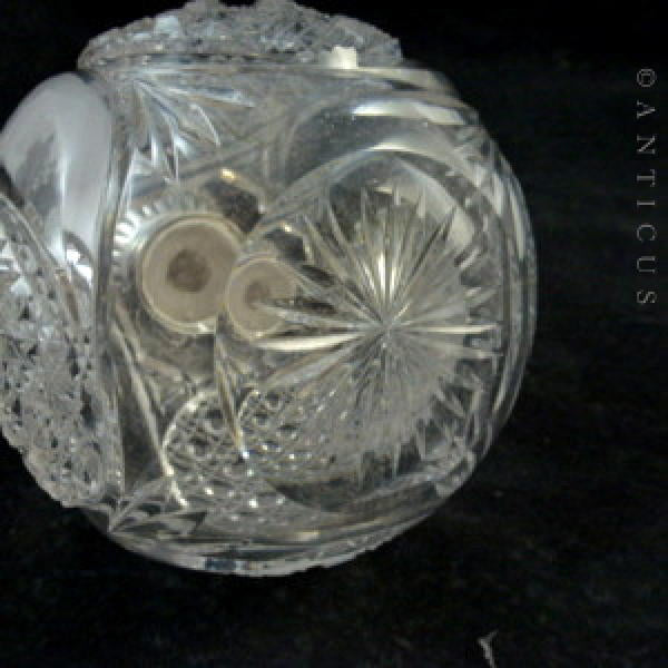 Large Scent Bottle, Crystal & Sterling Silver, 1901.