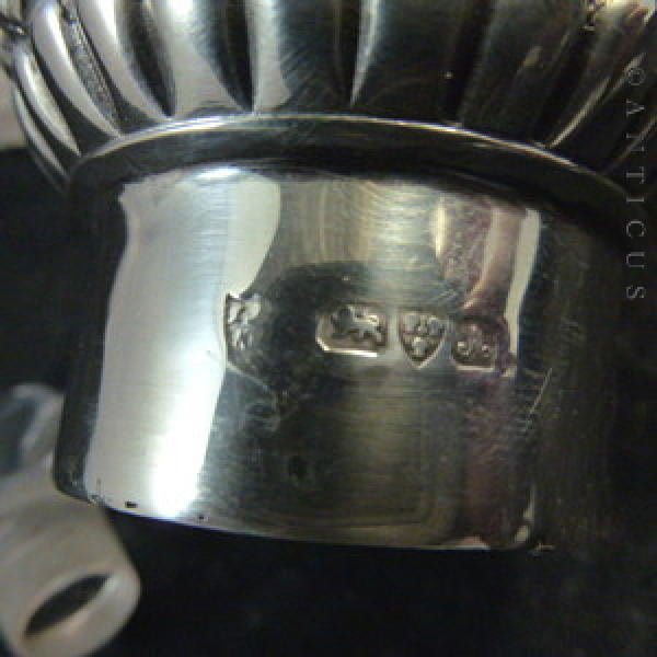 Large Scent Bottle, Crystal & Sterling Silver, 1901.