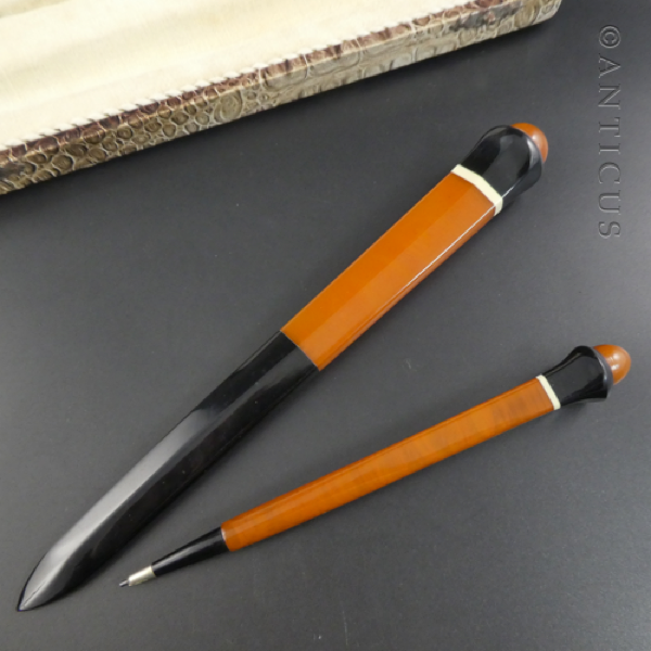 Art Deco Propelling Pencil and Paperknife.