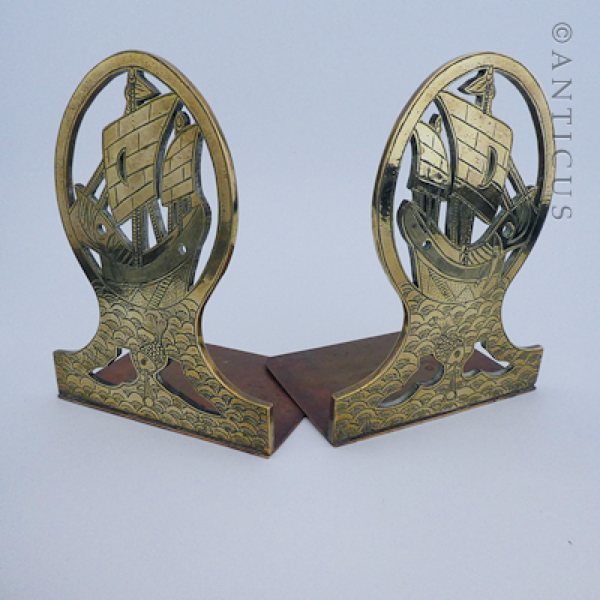 Pair of Chinese Brass Bookends.