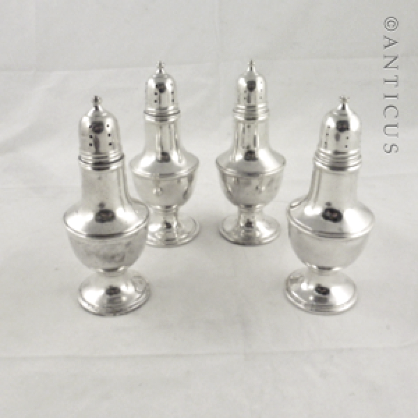 Sterling Silver Pepper and Salt, Double Set.