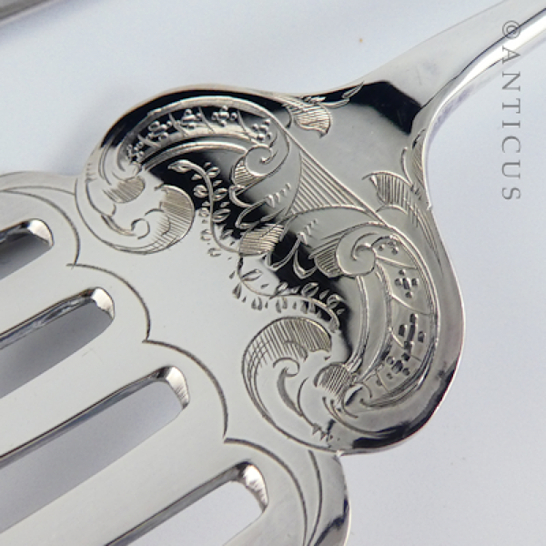 Edwardian Rat-Tail Fish Servers, Silver Plate.