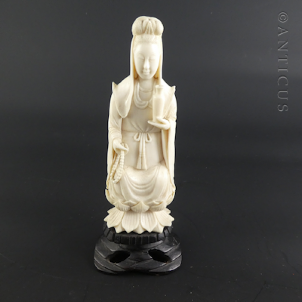 Ivory Kuan Yin Chinese Carving.
