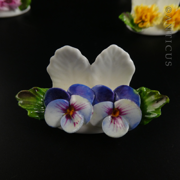 Eight Aynsley Menu Holders, Bone China.