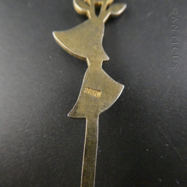 Egyptian Coffee Spoon, Enamel and Silver Gilt.