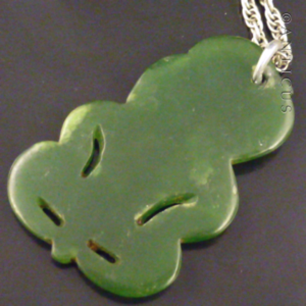 Vintage Carved Greenstone Jade Hei Tiki.