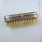Moustache Brush with Mirror Compartment, Agate Topped .