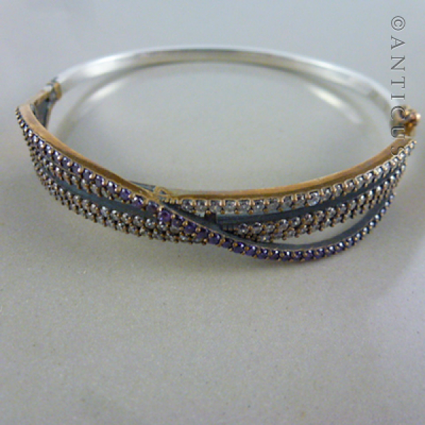 Silver, Silver Gilt & Glittering Stones Bracelet.