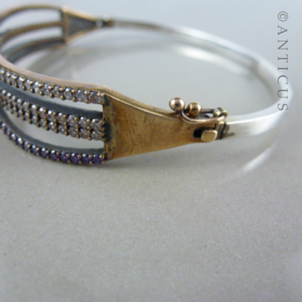 Silver, Silver Gilt & Glittering Stones Bracelet.