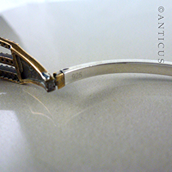 Silver, Silver Gilt & Glittering Stones Bracelet.