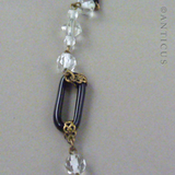 Art Deco Crystal and Black Glass Tassel Necklace.