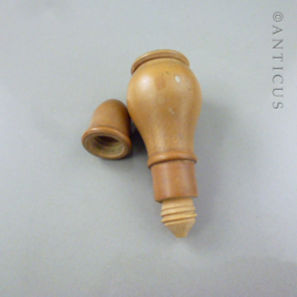 Victorian Treen Glove-Powder Dispenser.