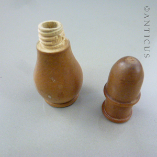 Victorian Treen Glove-Powder Dispenser.