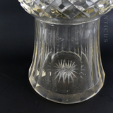 Antique Crystal Decanter, Thistle Shape, Silver Mount.